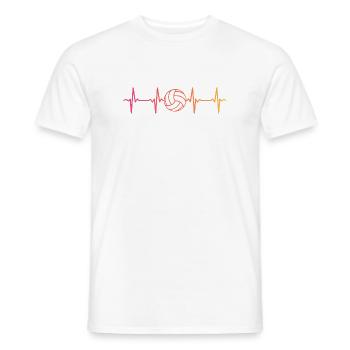 Volleyball Sonnenuntergang Volleyball Herzschlag Volleyball - Männer T-Shirt - Weiß - Vorne - AI Model Male 178 dark (178cm)
