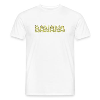 Cartoony banana typography - Men's T-Shirt - white - Front - AI Model Male 178 dark (178cm)