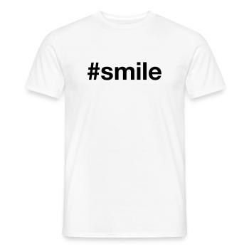 SMILE Hashtag Rire Sourire - T-shirt homme - blanc - Devant - AI Model Male 178 dark (178cm)