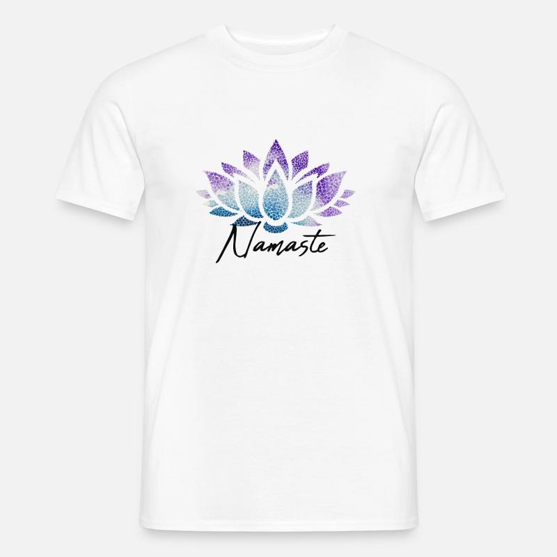Namaste Lotusblüte bunt Muster Pattern - Männer T-Shirt - Weiß