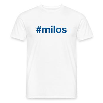 MILOS Grèce Griechenland Hashtag - T-shirt homme - blanc - Devant - AI Model Male 178 dark (178cm)