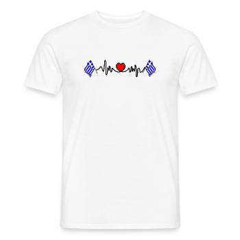 Heart rate cardio for Greece - Men's T-Shirt - white - Front - AI Model Male 178 dark (178cm)