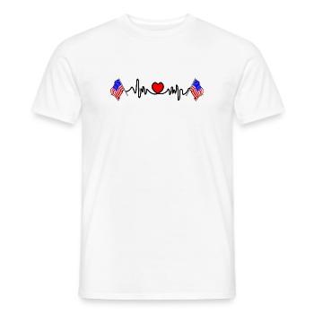 Cardio de fréquence cardiaque pour les États-Unis - T-shirt homme - blanc - Devant - AI Model Male 178 dark (178cm)
