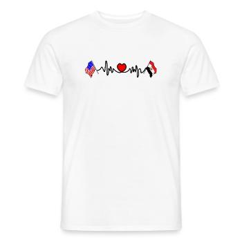 Cardio heart with USA flag and Egypt flag - Men's T-Shirt - white - Front - AI Model Male 178 dark (178cm)