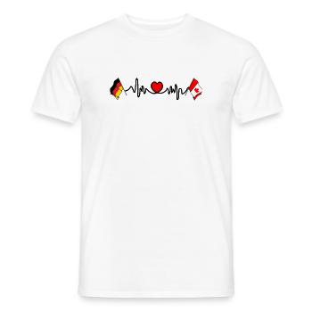 Cardio coeur avec drapeau de l’Allemagne et drapeau du Canada - T-shirt homme - blanc - Devant - AI Model Male 178 dark (178cm)