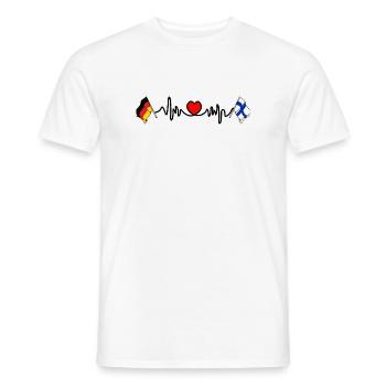 Cardio coeur avec drapeau Allemagne et drapeau Finlande - T-shirt homme - blanc - Devant - AI Model Male 178 dark (178cm)