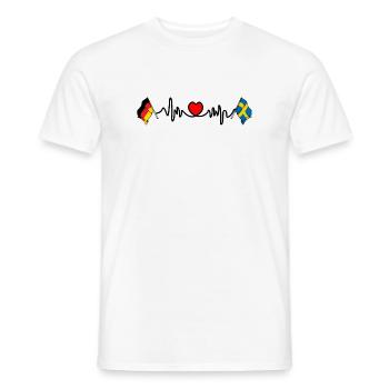 Cardio coeur avec drapeau Allemagne et drapeau Suède - T-shirt homme - blanc - Devant - AI Model Male 178 dark (178cm)