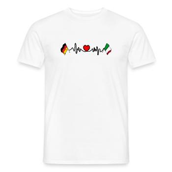 Cardio coeur avec drapeau de l’Allemagne et drapeau de l’Italie - T-shirt homme - blanc - Devant - AI Model Male 178 dark (178cm)