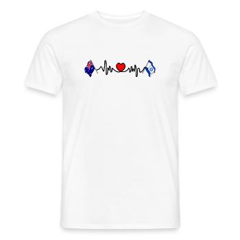 Cardio coeur avec drapeau de l’Australie et drapeau d’Israël - T-shirt homme - blanc - Devant - AI Model Male 178 dark (178cm)