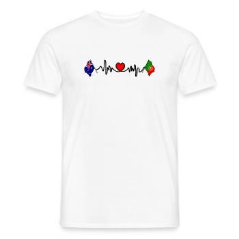 Cardio coeur avec drapeau Australie et drapeau Portugal - T-shirt homme - blanc - Devant - AI Model Male 178 dark (178cm)
