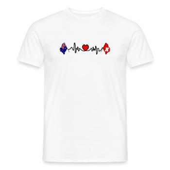 Cardio coeur avec drapeau Australie drapeau Suisse - T-shirt homme - blanc - Devant - AI Model Male 178 dark (178cm)