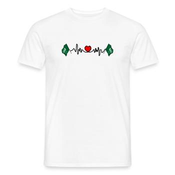 Cardio de fréquence cardiaque pour l’Arabie saoudite - T-shirt homme - blanc - Devant - AI Model Male 178 dark (178cm)
