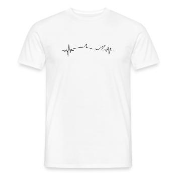 Heartbeat shark - Men's T-Shirt - white - Front - AI Model Male 178 dark (178cm)