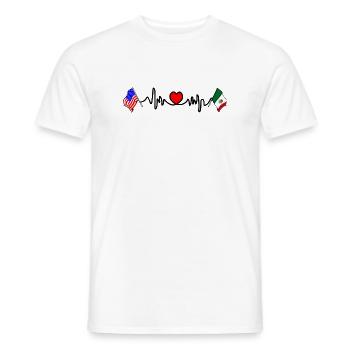 Cardio-Herz mit USA-Flagge und Mexiko-Flagge - Männer T-Shirt - Weiß - Vorne - AI Model Male 178 dark (178cm)