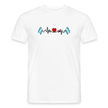 Cardio-Herz mit Flagge Argentinien - Männer T-Shirt - Weiß - Vorne - AI Model Male 178 dark (178cm)