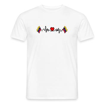 Cardio heart with flag Venezuela - Men's T-Shirt - white - Front - AI Model Male 178 dark (178cm)