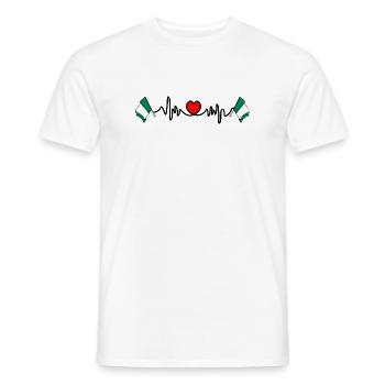 Cardio de fréquence cardiaque pour le Nigeria - T-shirt homme - blanc - Devant - AI Model Male 178 dark (178cm)