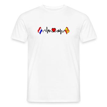 Cardio coeur avec drapeau Pays-Bas, drapeau Espagne - T-shirt homme - blanc - Devant - AI Model Male 178 dark (178cm)