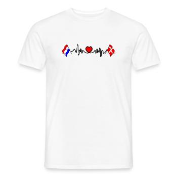 Cardio coeur avec drapeau Pays-Bas, Danemark - T-shirt homme - blanc - Devant - AI Model Male 178 dark (178cm)
