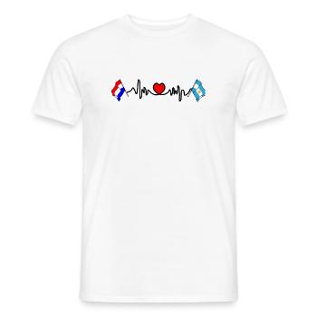 Cardio coeur avec drapeau Pays-Bas, Argentine - T-shirt homme - blanc - Devant - AI Model Male 178 dark (178cm)