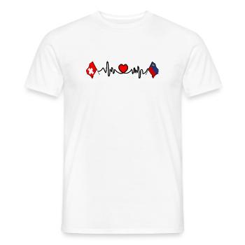 Cardio coeur avec drapeau Suisse, Liechtenstein - T-shirt homme - blanc - Devant - AI Model Male 178 dark (178cm)