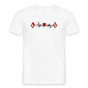 Cardio coeur avec drapeau Suisse drapeau Autriche - T-shirt homme - blanc - Devant - AI Model Male 178 dark (178cm)