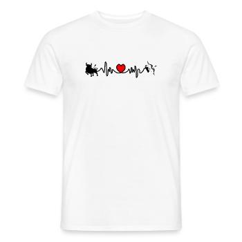 Fréquence cardiaque cardio Taureau Sagittaire - T-shirt homme - blanc - Devant - AI Model Male 178 dark (178cm)