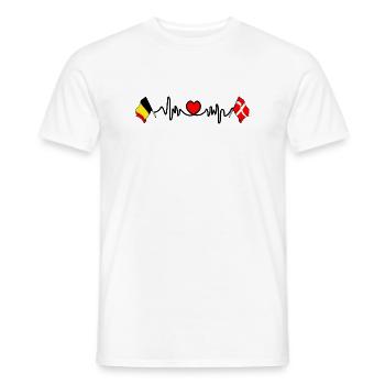 Cardio heart, Drapeau de la Belgique, drapeau du Danemark - T-shirt homme - blanc - Devant - AI Model Male 178 dark (178cm)