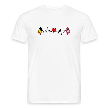 Cardio heart Drapeau Belgique, drapeau Norvège - T-shirt homme - blanc - Devant - AI Model Male 178 dark (178cm)