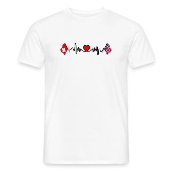 Cardio heart Drapeau Suisse, drapeau Angleterre - T-shirt homme - blanc - Devant - AI Model Male 178 dark (178cm)