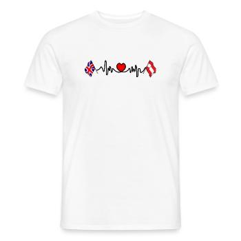 Cardio heart Drapeau Angleterre, drapeau Autriche - T-shirt homme - blanc - Devant - AI Model Male 178 dark (178cm)