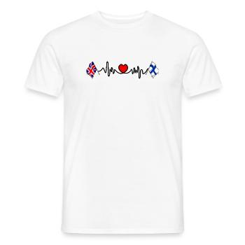 Cardio heart Drapeau Angleterre, drapeau Finlande - T-shirt homme - blanc - Devant - AI Model Male 178 dark (178cm)