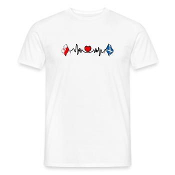 Cardio heart Drapeau Pologne, drapeau Écosse - T-shirt homme - blanc - Devant - AI Model Male 178 dark (178cm)