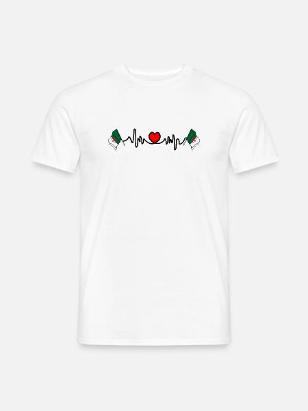 Herzfrequenz-Cardio für Algerien - Männer T-Shirt - Weiß