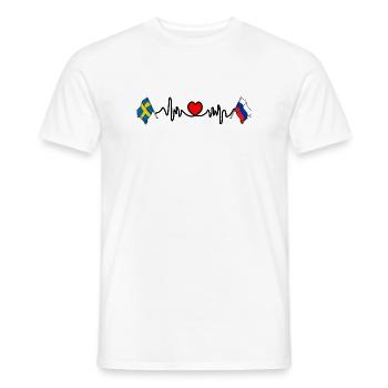 Cardio heart Drapeau Suède, drapeau Russie - T-shirt homme - blanc - Devant - AI Model Male 178 dark (178cm)