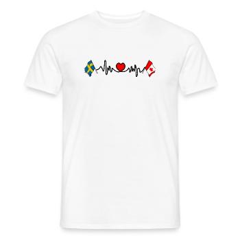 Cardio heart Drapeau Suède, drapeau Canada - T-shirt homme - blanc - Devant - AI Model Male 178 dark (178cm)