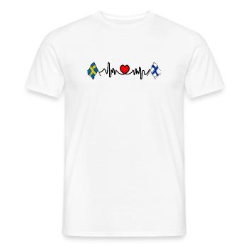Cardio coeur Drapeau Suède, drapeau Finlande - T-shirt homme - blanc - Devant - AI Model Male 178 dark (178cm)