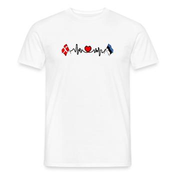 Cardio-Herz Flagge Dänemark, Flagge Estland - Männer T-Shirt - Weiß - Vorne - AI Model Male 178 dark (178cm)
