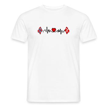 Cardio heart Drapeau Norvège, drapeau Danemark - T-shirt homme - blanc - Devant - AI Model Male 178 dark (178cm)
