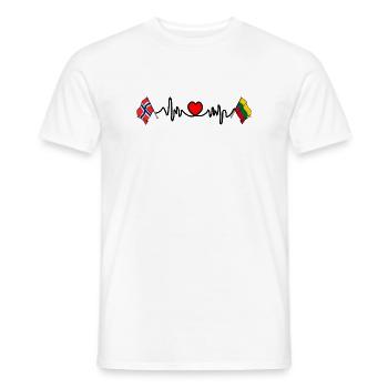 Cardio-Herz Flagge Norwegen, Flagge Litauen - Männer T-Shirt - Weiß - Vorne - AI Model Male 178 dark (178cm)
