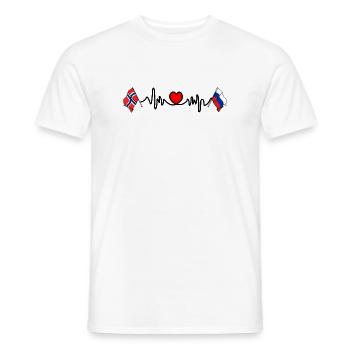 Cardio heart Drapeau Norvège, drapeau Russie - T-shirt homme - blanc - Devant - AI Model Male 178 dark (178cm)