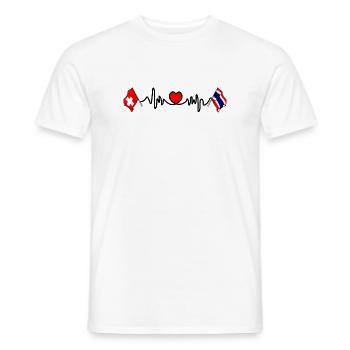 Cardio Heart Flag Suisse Thaïlande - T-shirt homme - blanc - Devant - AI Model Male 178 dark (178cm)