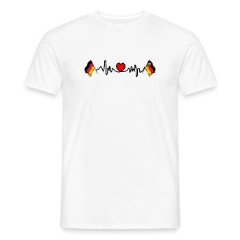 Cardio cardiaque Drapeau Allemagne , Rhénanie-Palatinat - T-shirt homme - blanc - Devant - AI Model Male 178 dark (178cm)