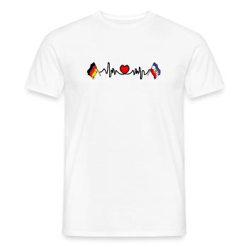 Cardio heart Flag Allemagne, Schleswig Holstein - T-shirt homme - blanc - Devant - AI Model Male 178 dark (178cm)