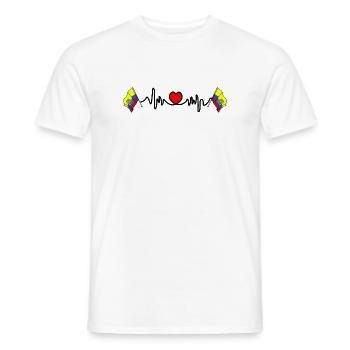 Cardio de fréquence cardiaque pour l’Équateur - T-shirt homme - blanc - Devant - AI Model Male 178 dark (178cm)