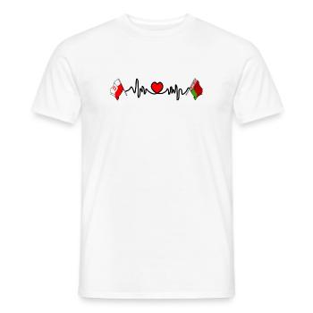 Cardio-Herz mit Flagge Polen, Weißrussland - Männer T-Shirt - Weiß - Vorne - AI Model Male 178 dark (178cm)