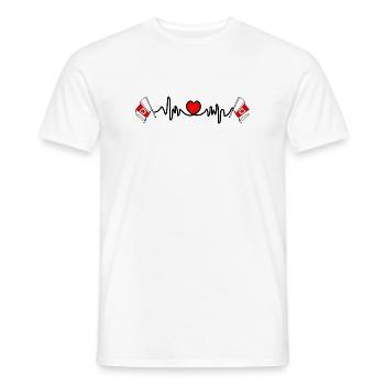 Heart rate cardio for West Pomeranian - Men's T-Shirt - white - Front - AI Model Male 178 dark (178cm)