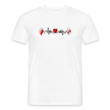 Cardio cardio drapeau Pologne, Poméranie occidentale - T-shirt homme - blanc - Devant - AI Model Male 178 dark (178cm)