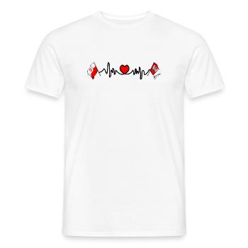 Cardio heart Flag Poland, Greater Poland - Men's T-Shirt - white - Front - AI Model Male 178 dark (178cm)