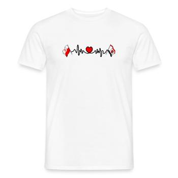 Cardio cardiaque Drapeau Pologne, Kuyavia Poméranie - T-shirt homme - blanc - Devant - AI Model Male 178 dark (178cm)